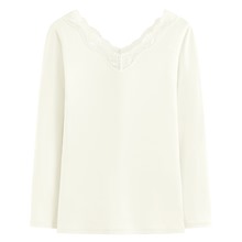 heatup蕾絲領八分袖上衣-女