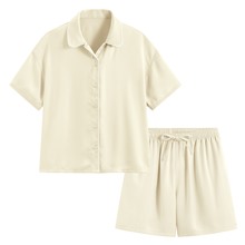 緞面寬版家居套裝-女