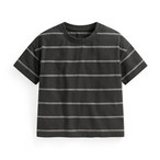 純棉條紋寬版落肩T恤-童