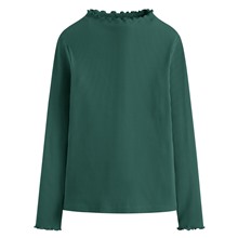 羅紋木耳邊小立領T恤-女