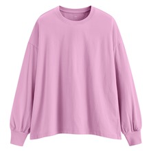 棉質寬鬆泡泡袖上衣-女