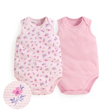 純棉網眼無袖印花包臀衣(2入)-Baby