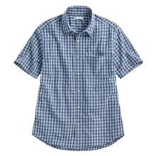 格紋短袖襯衫-男