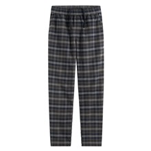 法蘭絨格紋長褲-男