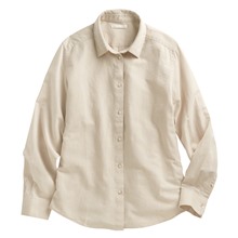 棉麻長袖襯衫-女