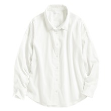 棉質透膚長袖襯衫-女