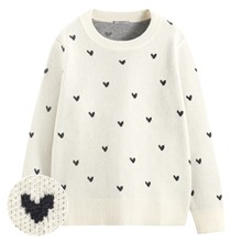 寬版愛心圓領毛衣-女