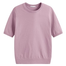 圓領五分袖針織衫-女