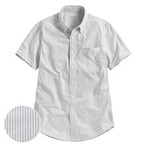 牛津條紋短袖襯衫-男