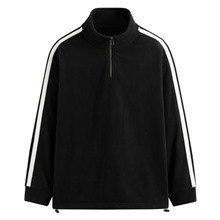 Fleece側邊線條半開襟寬版上衣-男