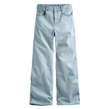 高腰牛仔寬褲-女