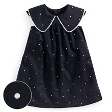 蕾絲翻領點點印花洋裝-童