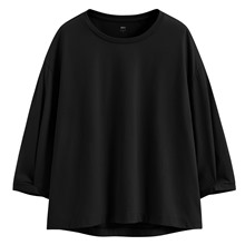 絲光棉寬版七分袖上衣-女