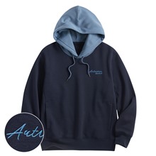 配色電繡刷毛連帽衫-男