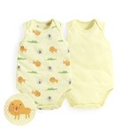 純棉網眼無袖印花包臀衣(2入)-Baby