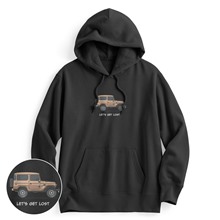 復古汽車刷毛印花連帽衫-男