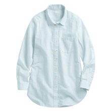 棉麻長版襯衫-女