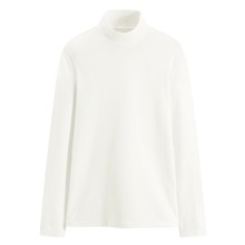 磨毛羅紋立領長袖T恤-女