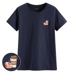 竹節棉食物電繡T恤-女