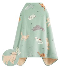 Fleece貓咪印花家居毯-中性款