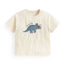 竹節棉寬鬆恐龍印花T恤-童