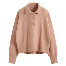 寬版polo領毛衣-女