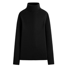 柔軟羅紋高領毛衣-女