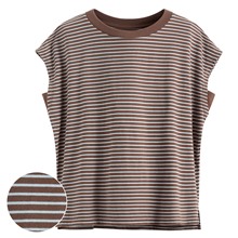 純棉寬版條紋上衣-女