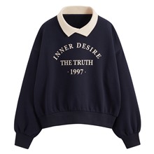 刷毛印花寬版上衣-女