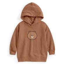 LINE FRIENDS毛圈寬版印花連帽衫-01-童