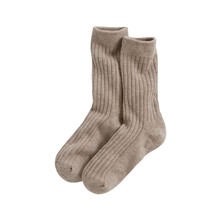 寬羅紋中筒襪-女