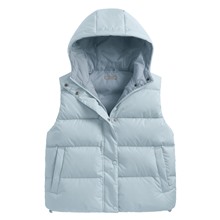 極暖羽絨寬鬆連帽背心-女