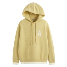 粗針混紡寬版連帽毛衣-女