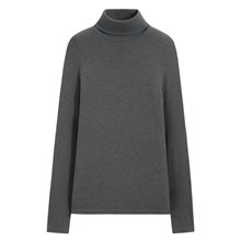 heatup無側縫羅紋高領長袖上衣-女