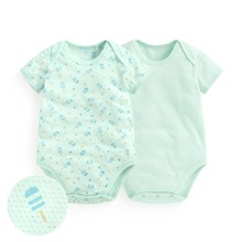 純棉網眼印花包臀衣(2入)-Baby