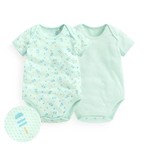 純棉網眼印花包臀衣(2入)-Baby