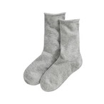 素色捲邊襪-女