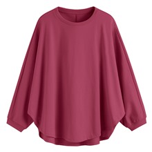 柔滑棉八分連袖寬版上衣-女