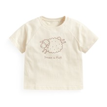 竹節棉寬鬆動物印花T恤-童