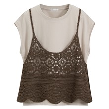 兩件式針織吊帶上衣-女