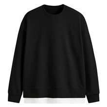 毛圈假兩件寬版上衣-男