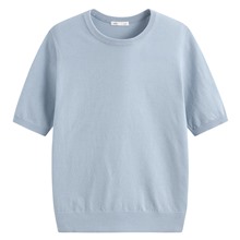 圓領五分袖針織衫-女