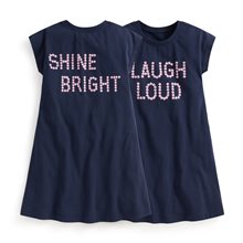 純棉文字印花洋裝-童