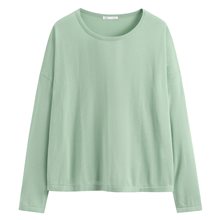 透膚寬鬆短版針織衫-女