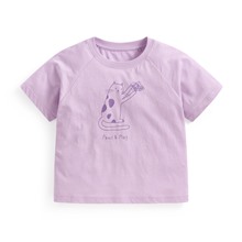 竹節棉寬鬆動物印花T恤-童