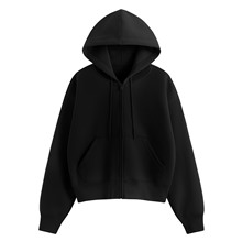 運動空氣層短版連帽外套-女