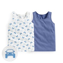 純棉網眼印花背心(2入)-童