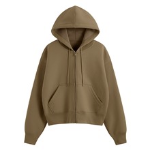 運動空氣層短版連帽外套-女