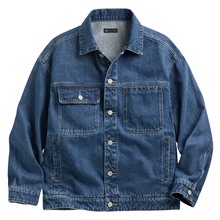 牛仔寬版外套-男