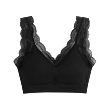 可拆式無縫Bra短版蕾絲背心-女